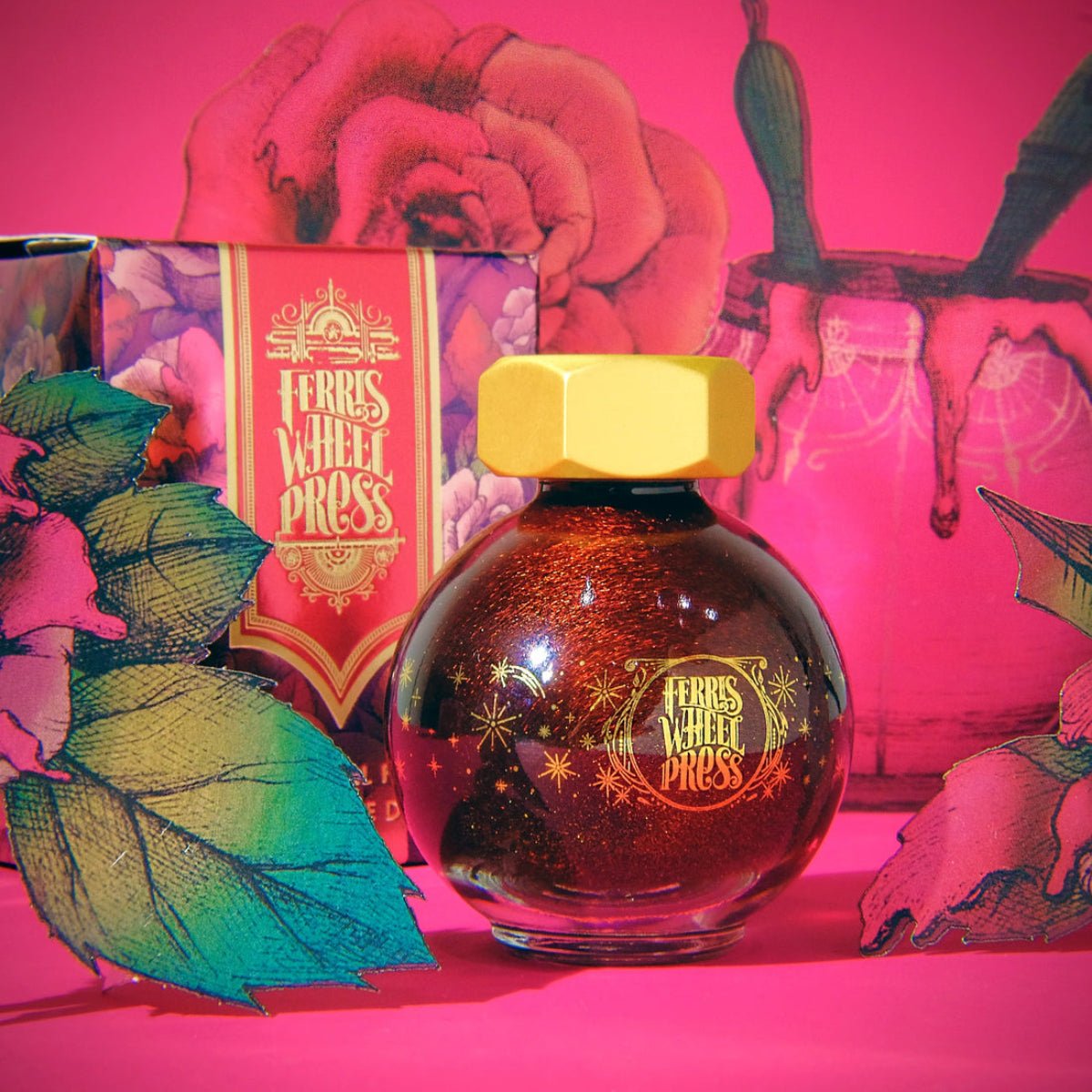 Ferris Wheel Press FerriTales Ink Bottle - Down the Rabbit Hole Ruby Royal Flush - 20ml - Pen Boutique Ltd