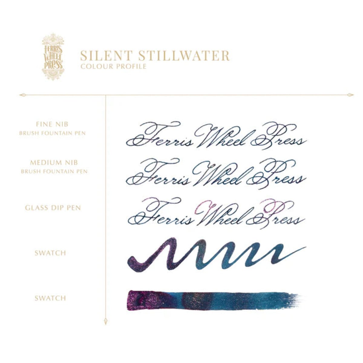 Ferris Wheel Press FerriTales The Book of Knights Ink Bottle - Silent Stillwater - 10ml - Pen Boutique Ltd