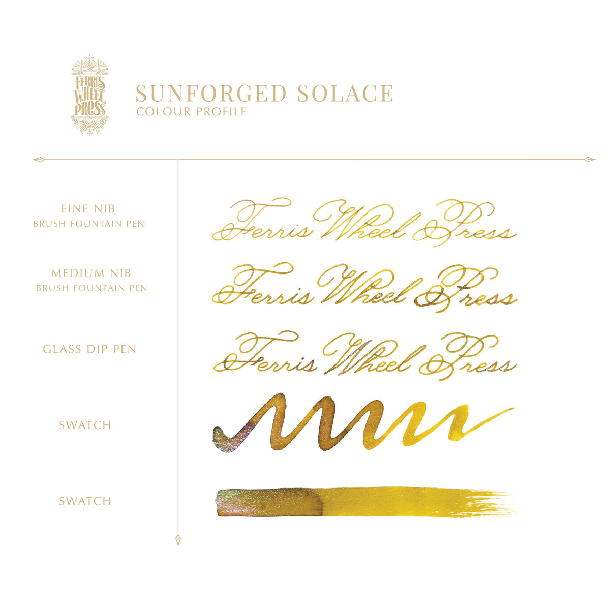 Ferris Wheel Press FerriTales The Book of Knights Ink Bottle - Sunforged Solace - 85ml-Pen Boutique Ltd