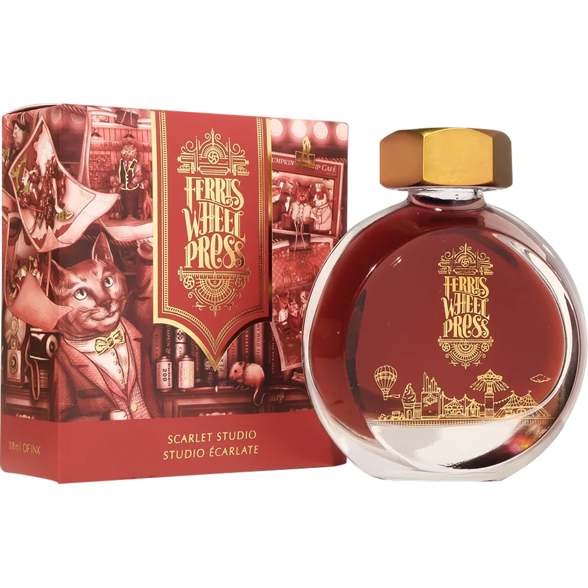 Ferris Wheel Press Ink Bottle - Scarlet Studio - 38ml-Pen Boutique Ltd