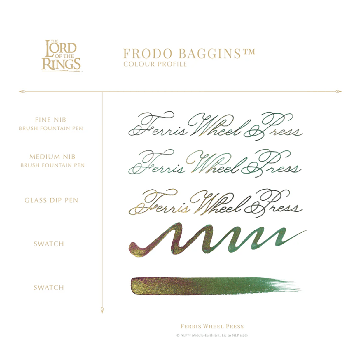 Ferris Wheel Press x Lord of the Rings Ink Bottle - Frodo Baggins Signature Ink - 38 ml - Pen Boutique Ltd