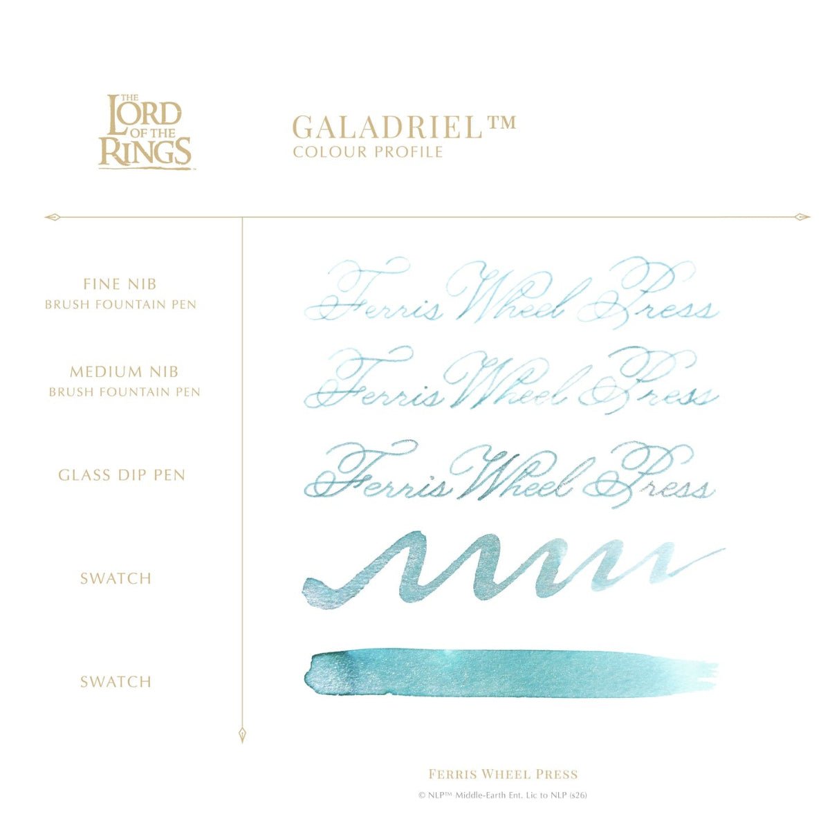 Ferris Wheel Press x Lord of the Rings Ink Bottle - Galadriel Signature Ink - 38 ml - Pen Boutique Ltd