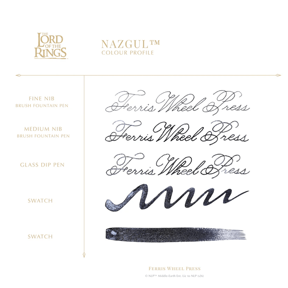 Ferris Wheel Press x Lord of The Rings Bijou Fountain Pen & Ink Set -Nazgûl Bijou - Pen Boutique Ltd
