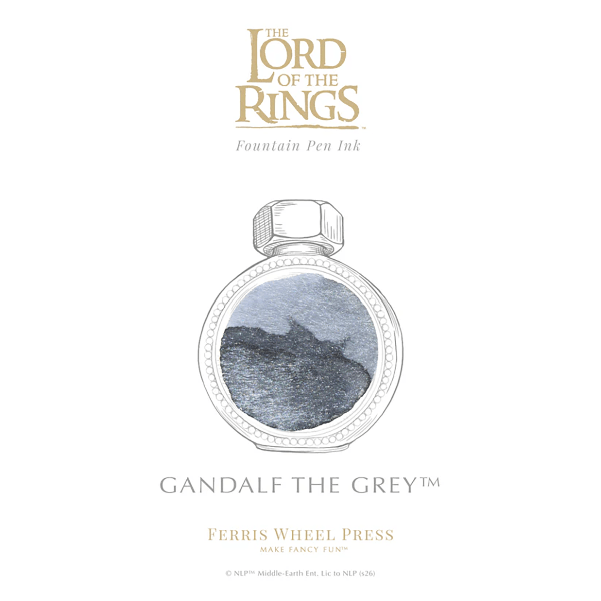 Ferris Wheel Press x Lord of the Rings Ink Bottle - Gandalf the Grey Signature Ink - 38 ml - Pen Boutique Ltd