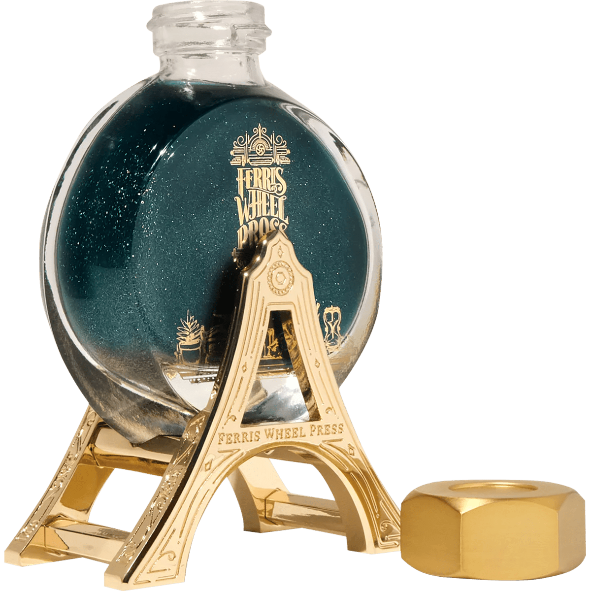 Ferris Wheel Press Ink Bottle Carriage - 38ml (Gold Polished Edition) - Pen Boutique Ltd
