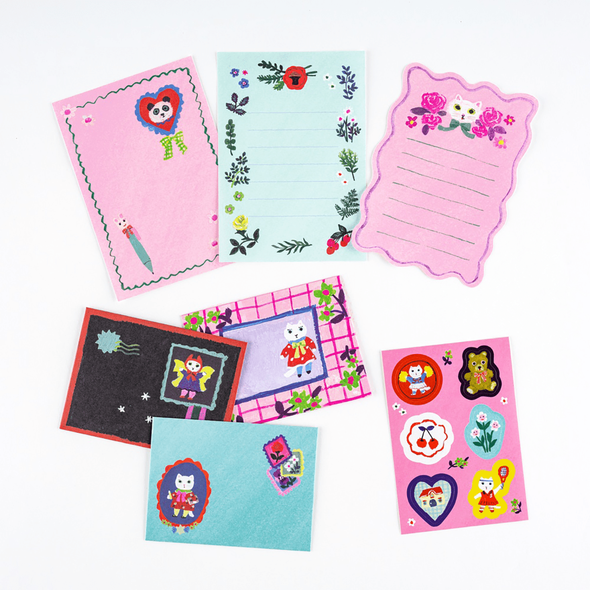 Hobonichi Mini Letter Set - Yumi Kitagishi: White Cat - Pen Boutique Ltd