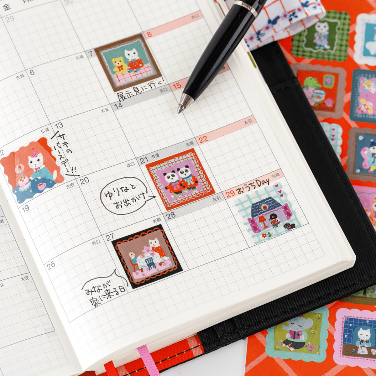 Hobonichi Stickers - Yumi Kitagishi: Daily Life of White Cat - Pen Boutique Ltd