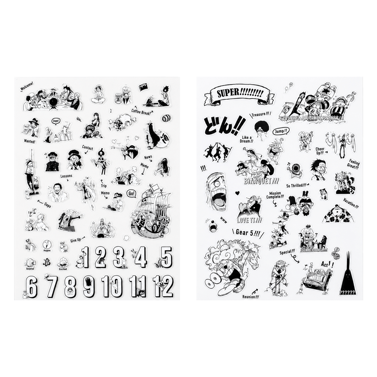 Hobonichi Sticky Notes - ONE PIECE magazine: One Piece Sticker Set (Daily / SUPER!!!) - Pen Boutique Ltd