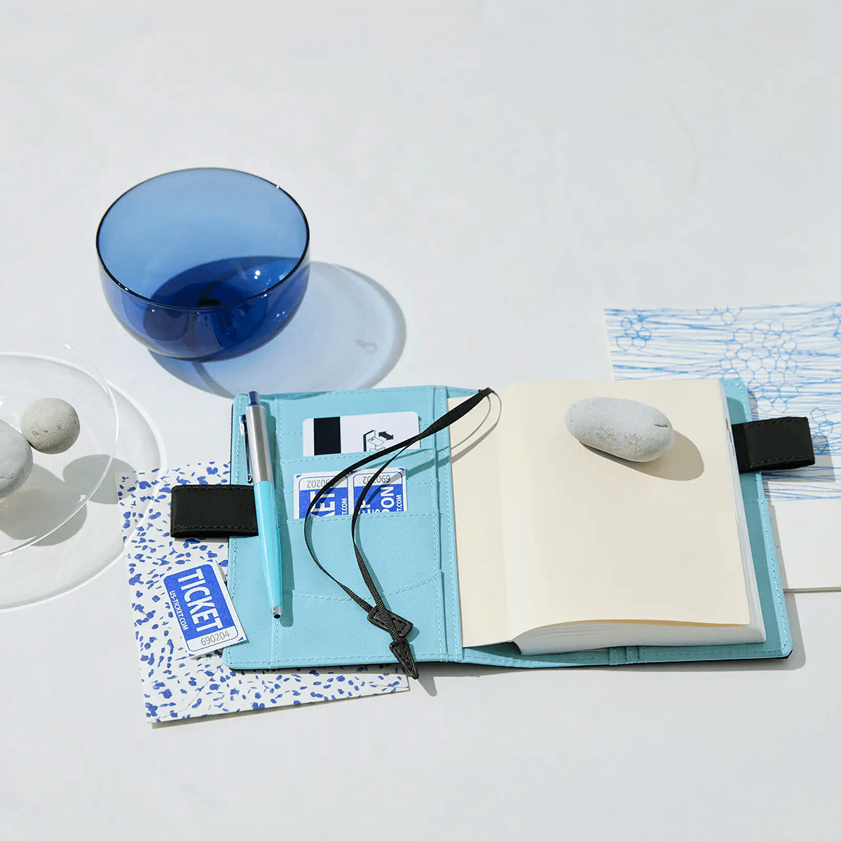 Hobonichi Japanese Book & Cover - Black x Clear Blue - A6 (April Start) - Pen Boutique Ltd