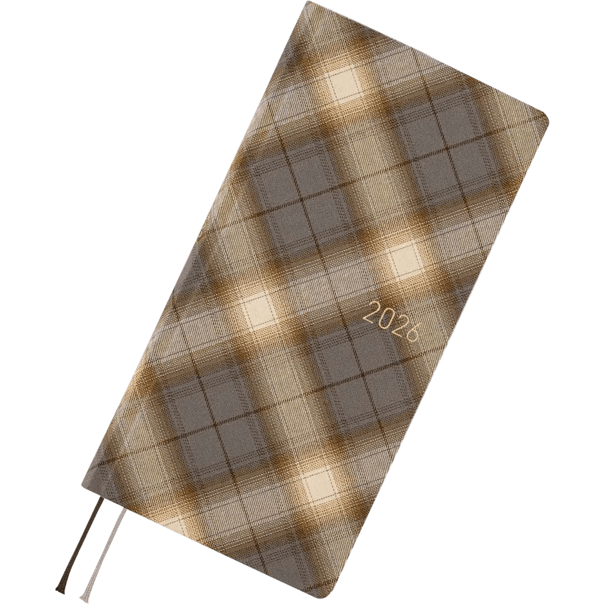 Hobonichi Light Hard Cover Japanese Book - Shirt Fabric: Foggy Plaid - Tall & Slim (Weeks - April Start) - Pen Boutique Ltd