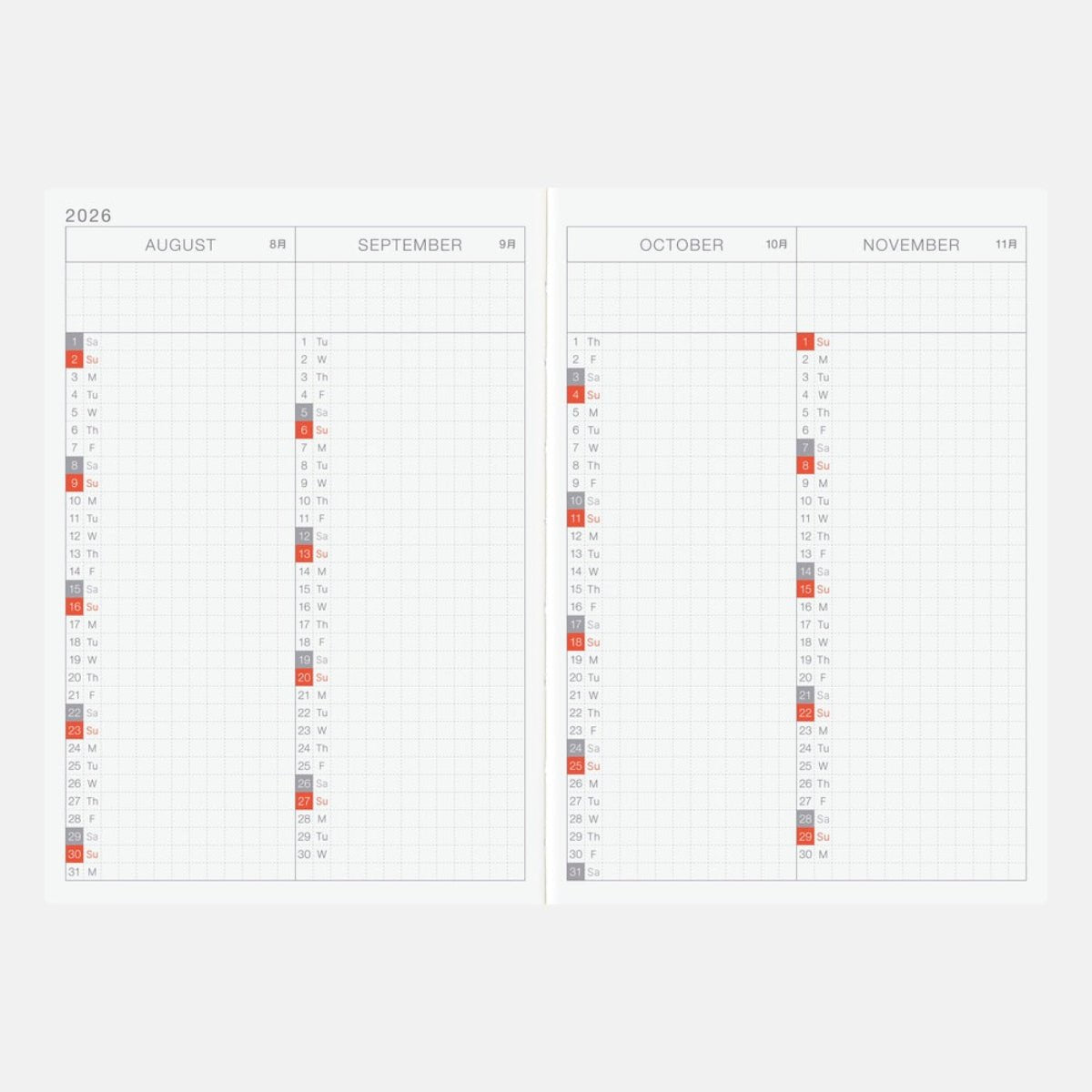 Hobonichi Techo 2026 English Original Book - A6 (January Start) - Pen Boutique Ltd
