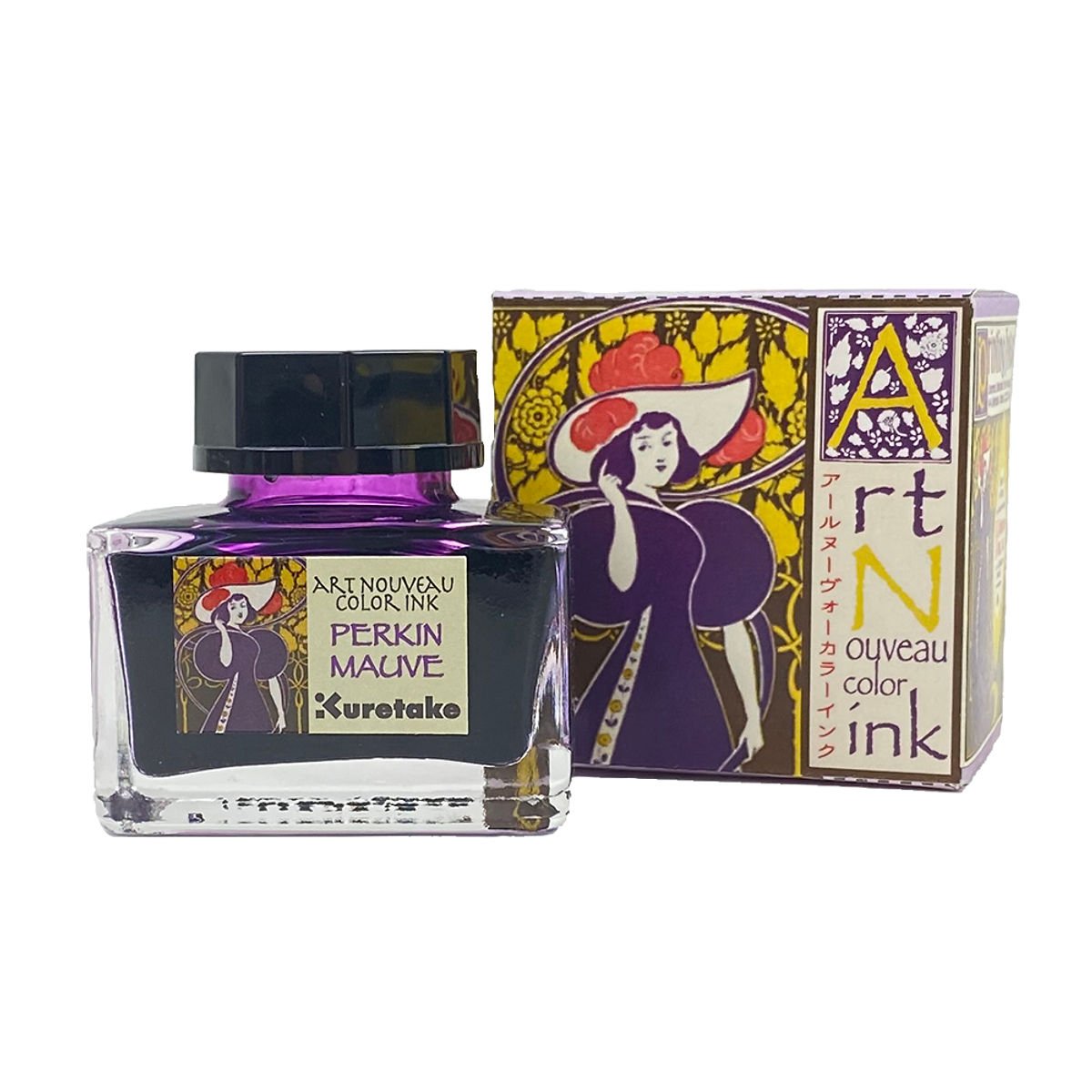 Kuretake Art Nouveau Ink Bottle - Perkin Mauve - Pen Boutique Ltd