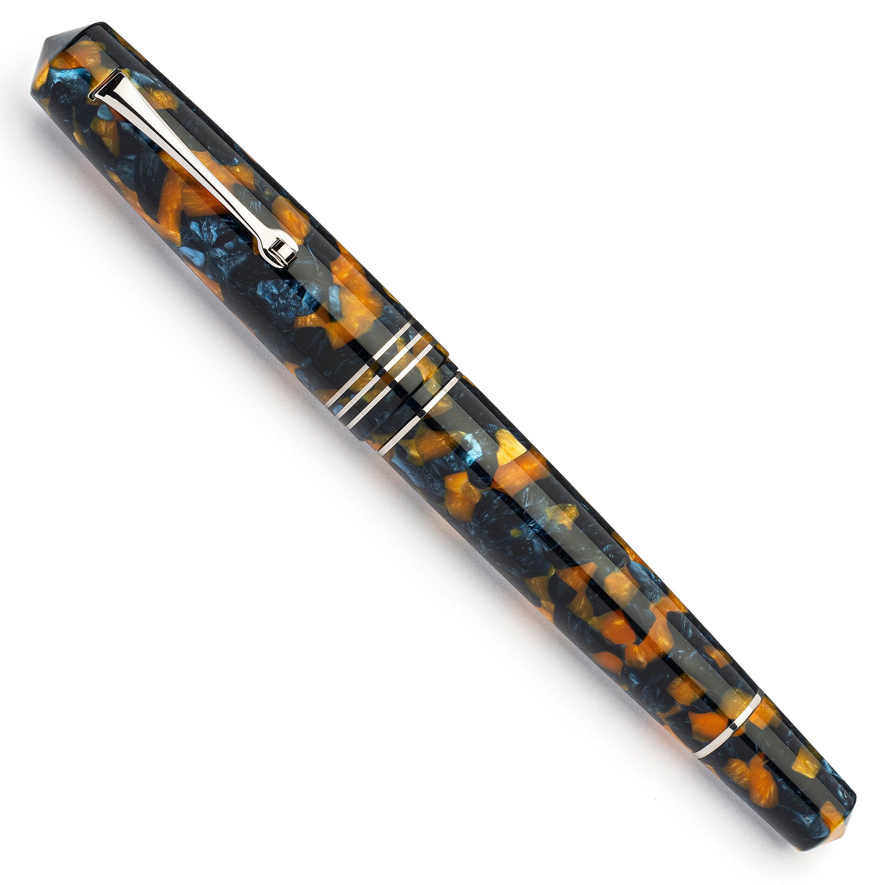Leonardo Momento Zero Grande 2.0 Fountain Pen - Crepuscolo - Silver Trim-Pen Boutique Ltd