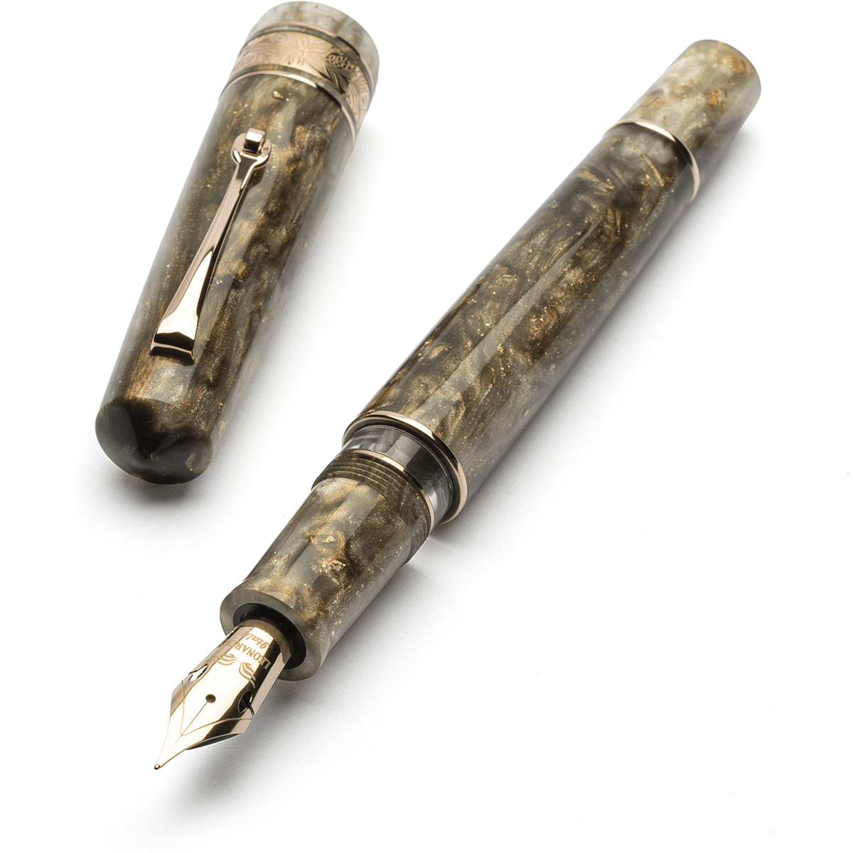 Leonardo Momento Zero Grande 2.0 Fountain Pen - The Power of Flower - Cosmos Chocolate Flower - Rose Gold Trim (Limited Edition) - Pen Boutique Ltd