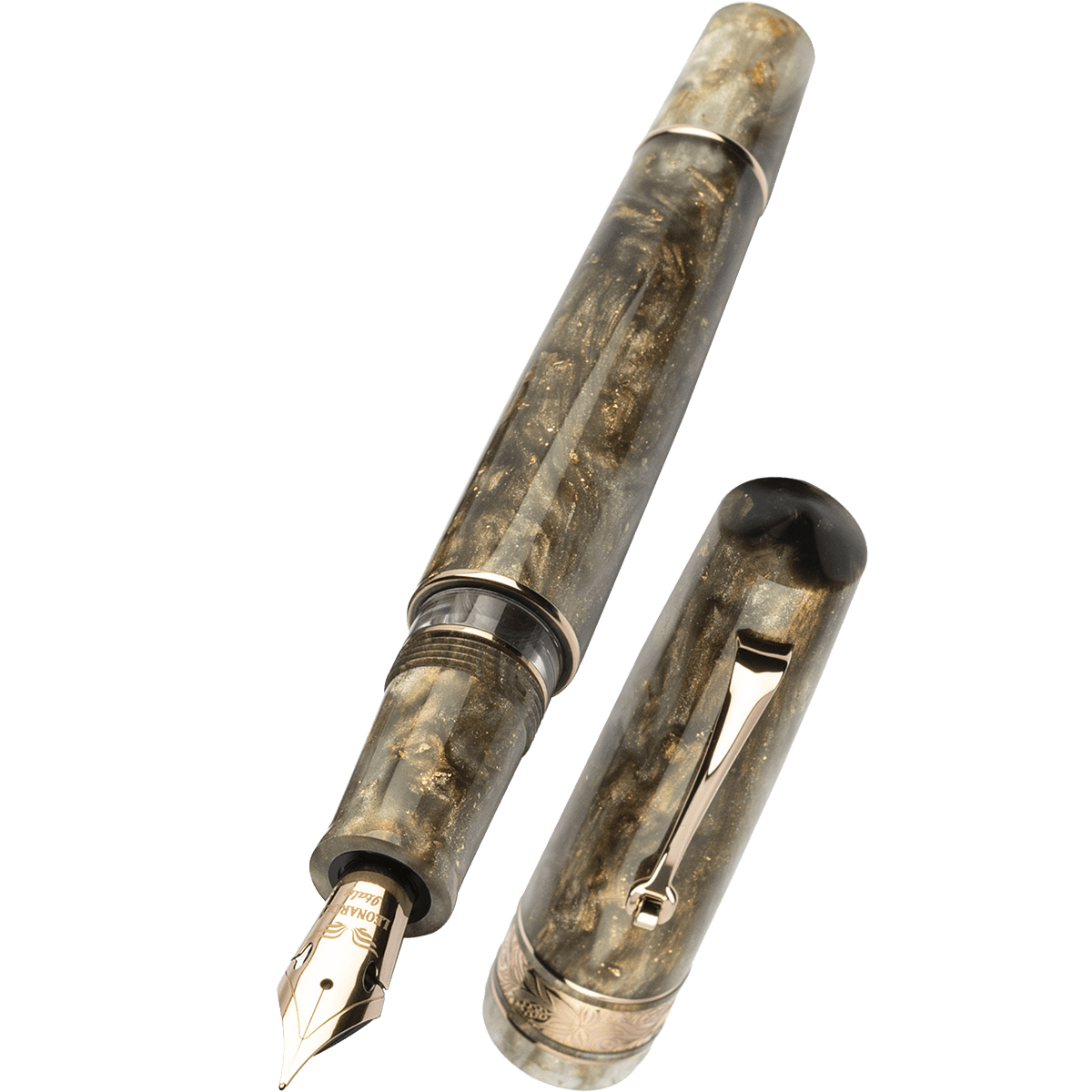 Leonardo Momento Zero Grande 2.0 Fountain Pen - The Power of Flower - Cosmos Chocolate Flower - Rose Gold Trim (Limited Edition) - Pen Boutique Ltd