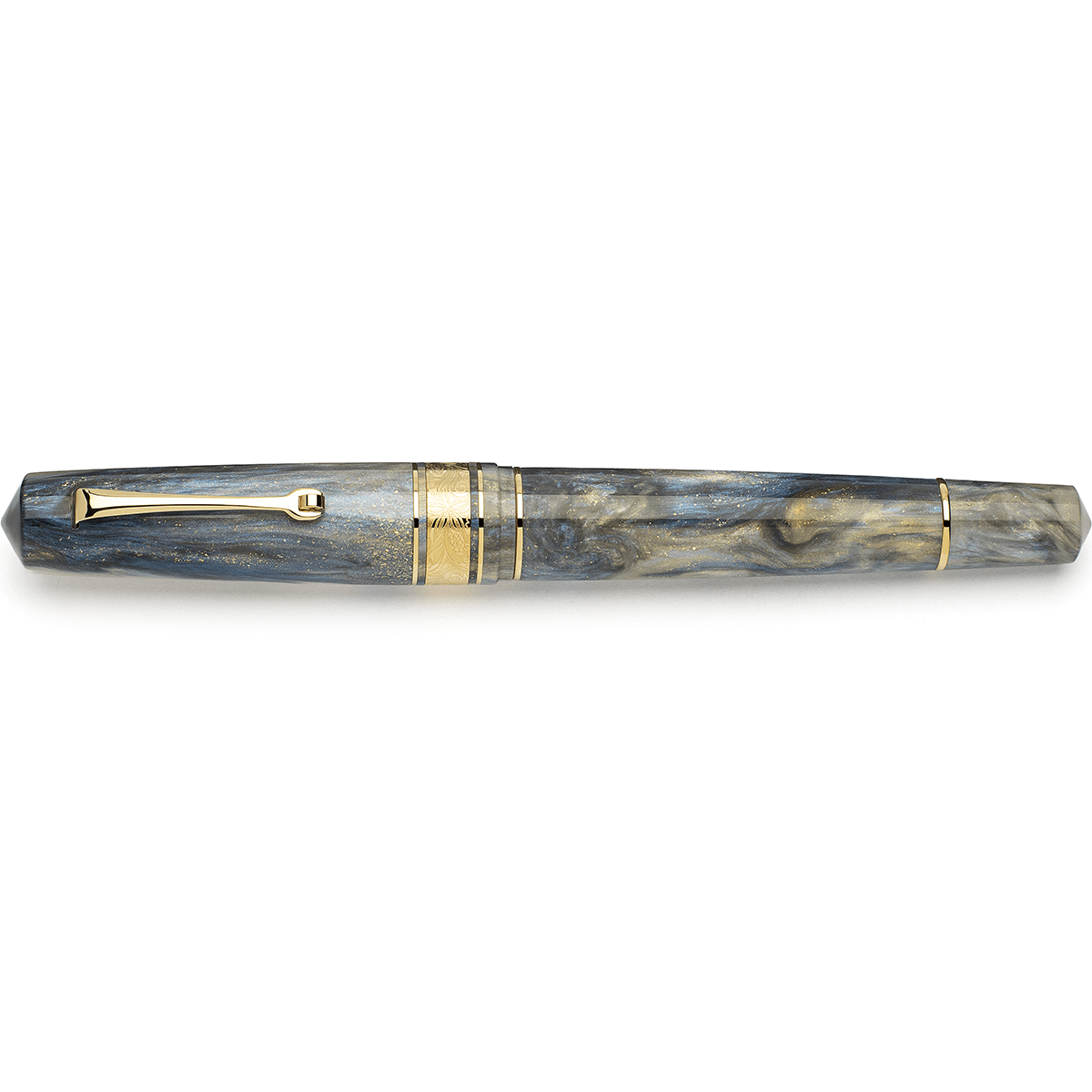 Leonardo Momento Zero Grande 2.0 Fountain Pen - The Power of Flower - Orchidea Blue - Gold Trim (Limited Edition) - Pen Boutique Ltd