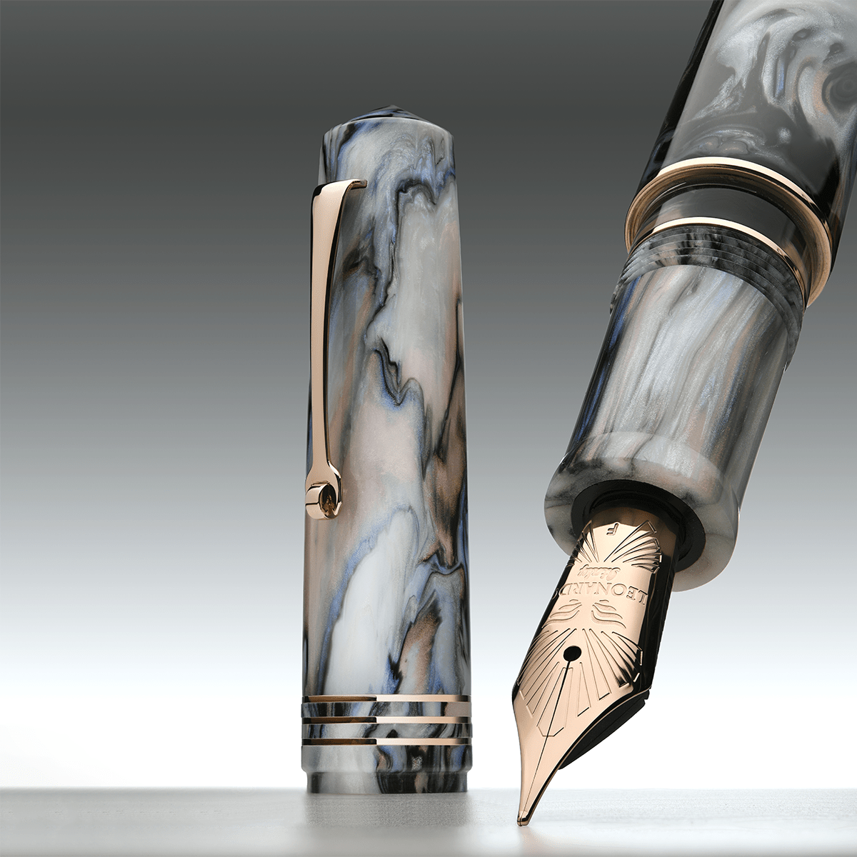 Leonardo Momento Zero Grande 2.0 Fountain Pen - The Power of Flower - Dalia Eveline - Rose Gold Trim (Limited Edition) - Pen Boutique Ltd