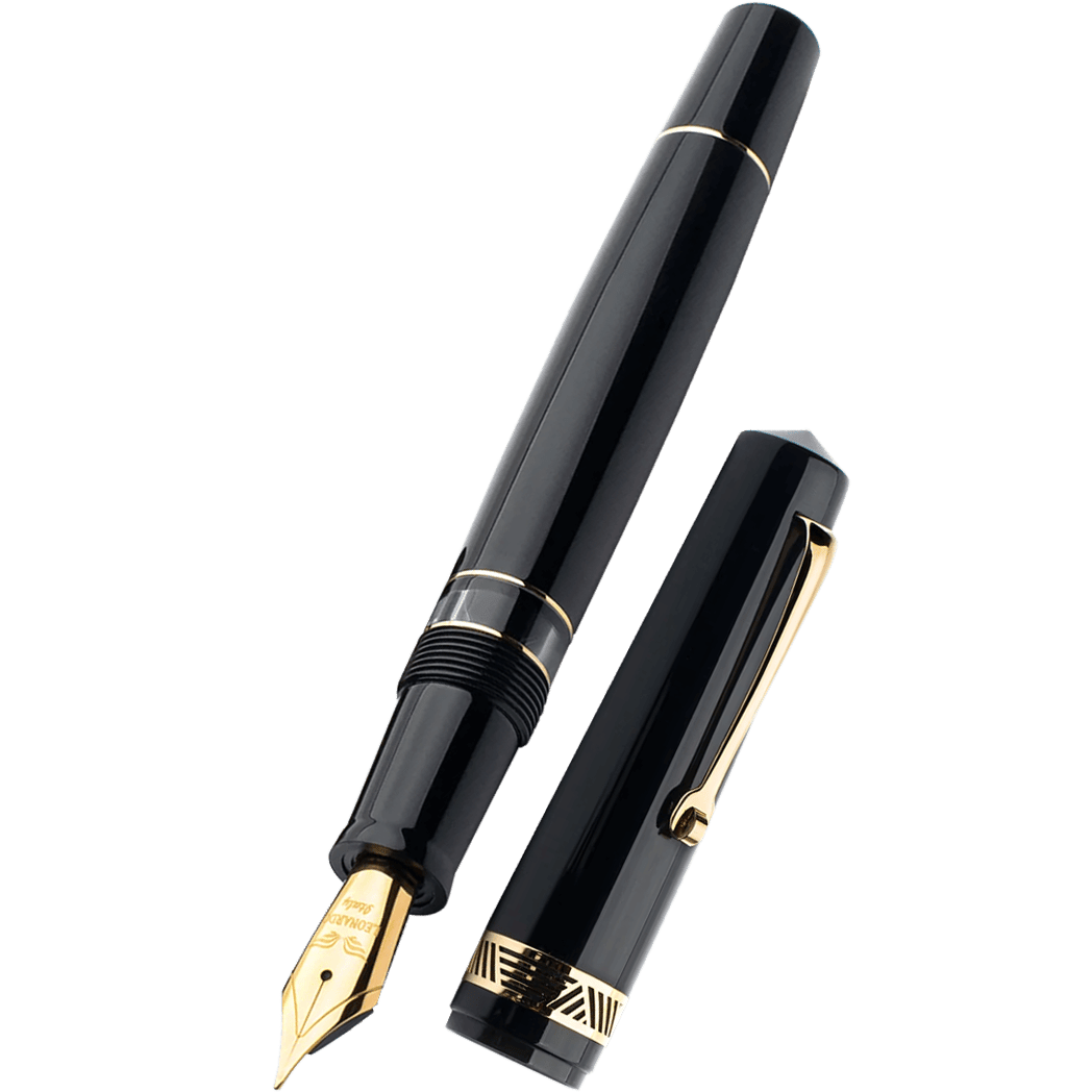 Leonardo Momento Magico Fountain Pen - Black Glossy - Steel Nib - Pen Boutique Ltd