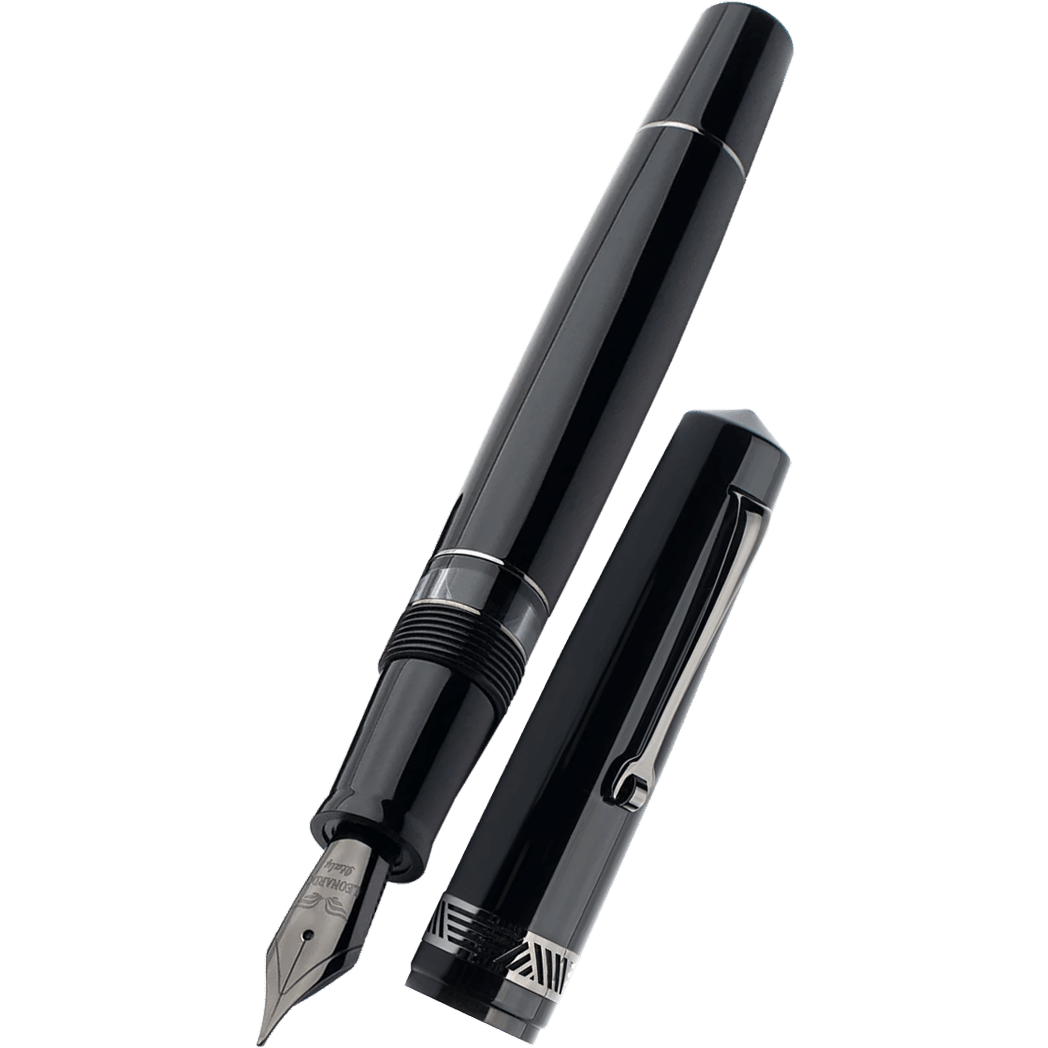 Leonardo Momento Magico Fountain Pen - Black Glossy - Steel Nib - Pen Boutique Ltd