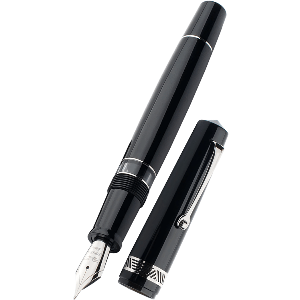 Leonardo Momento Magico Fountain Pen - Black Glossy - Steel Nib-Pen Boutique Ltd