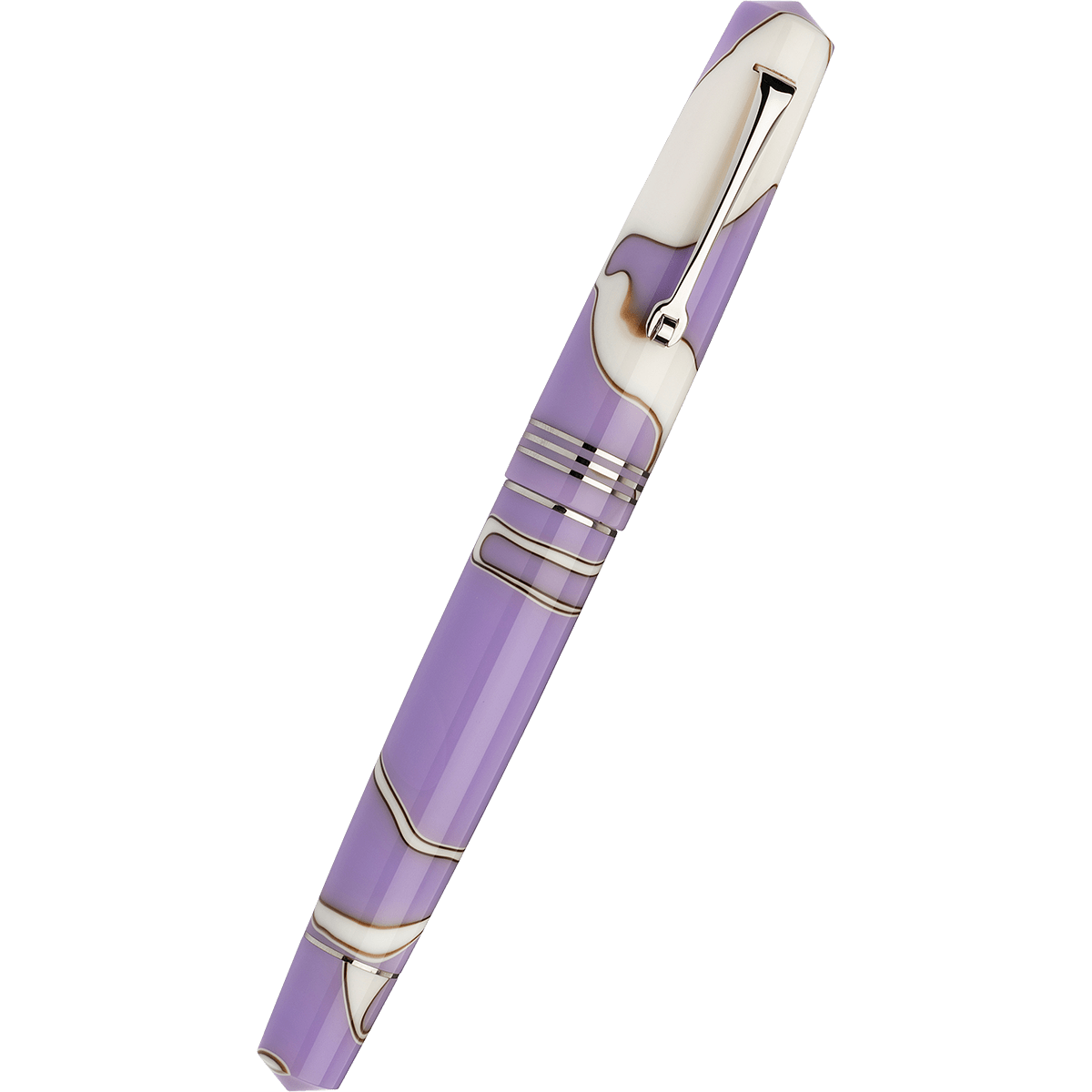 Leonardo Momento Zero Fountain Pen - Nuvola Lilac - Silver Trim - Steel Nib (Numbered Edition) - Pen Boutique Ltd