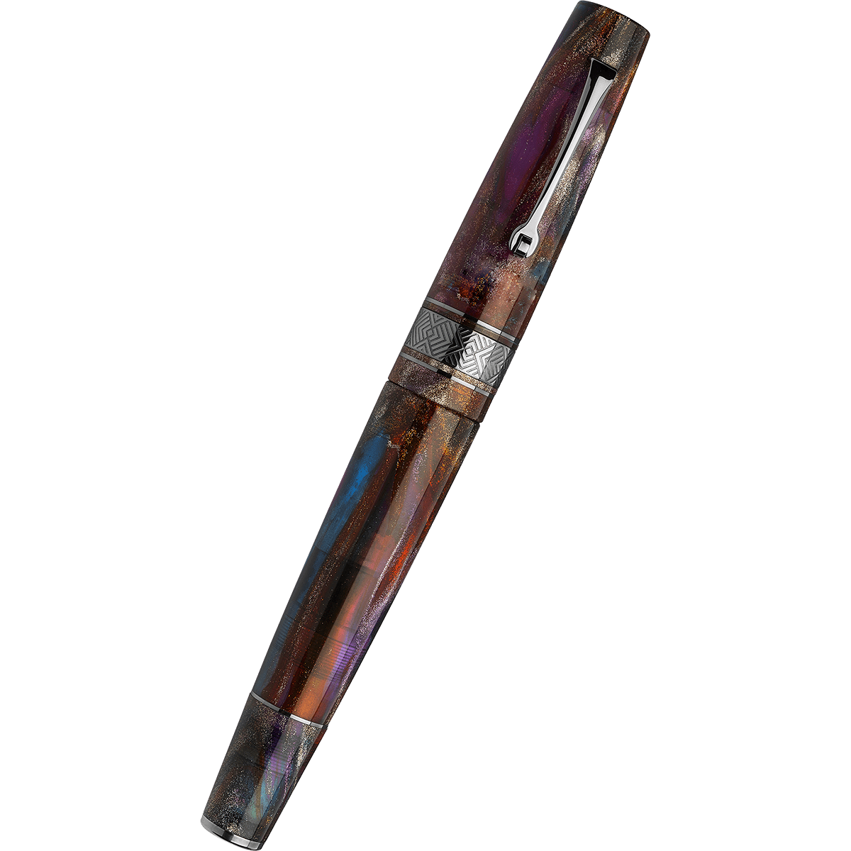 Leonardo Supernova Fountain Pen - Primary Manipulation 5 - Ruthenium Trim (Limited Edition) - Pen Boutique Ltd
