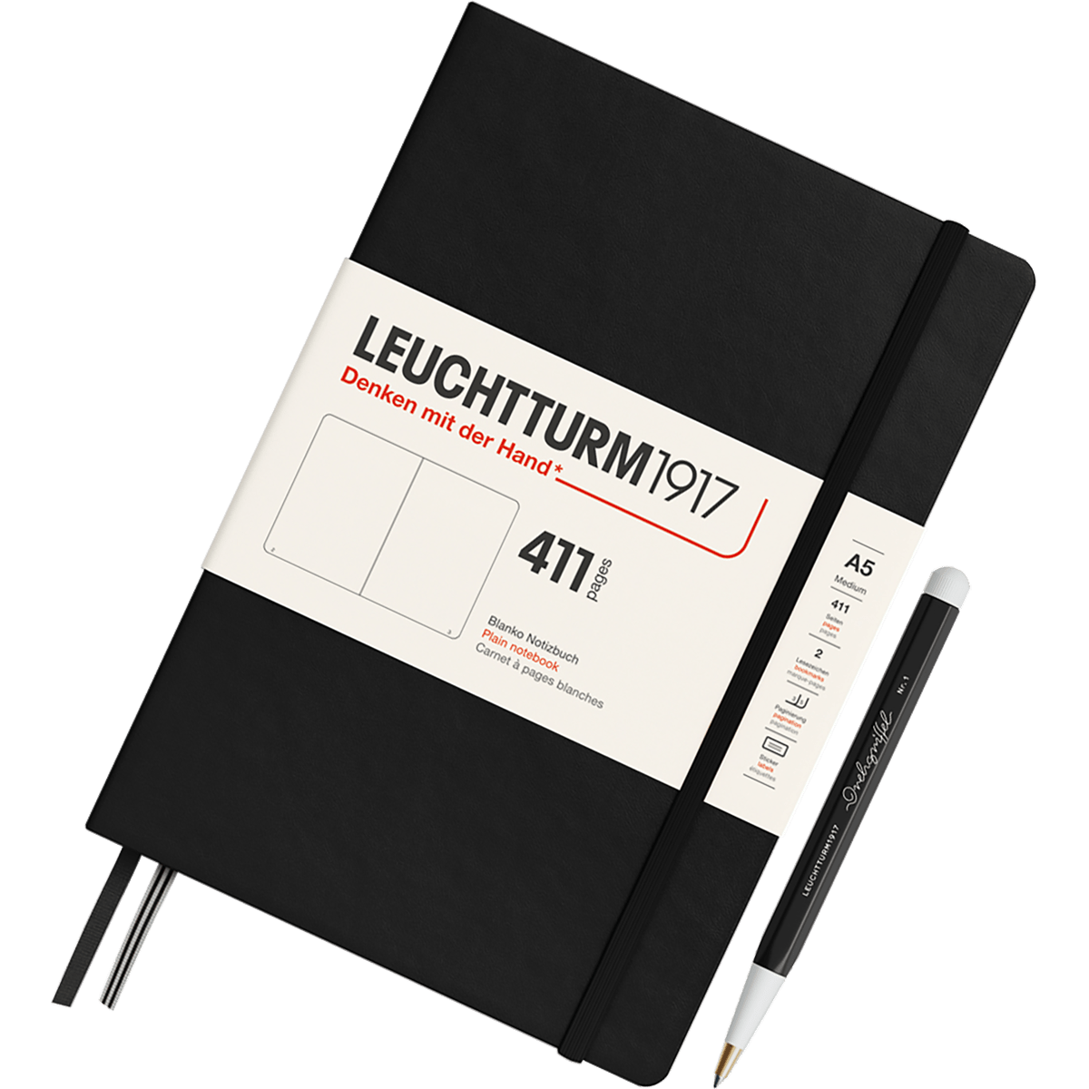 Leuchtturm 1917 411 Hardcover Notebook - A5 - Plain - Pen Boutique Ltd