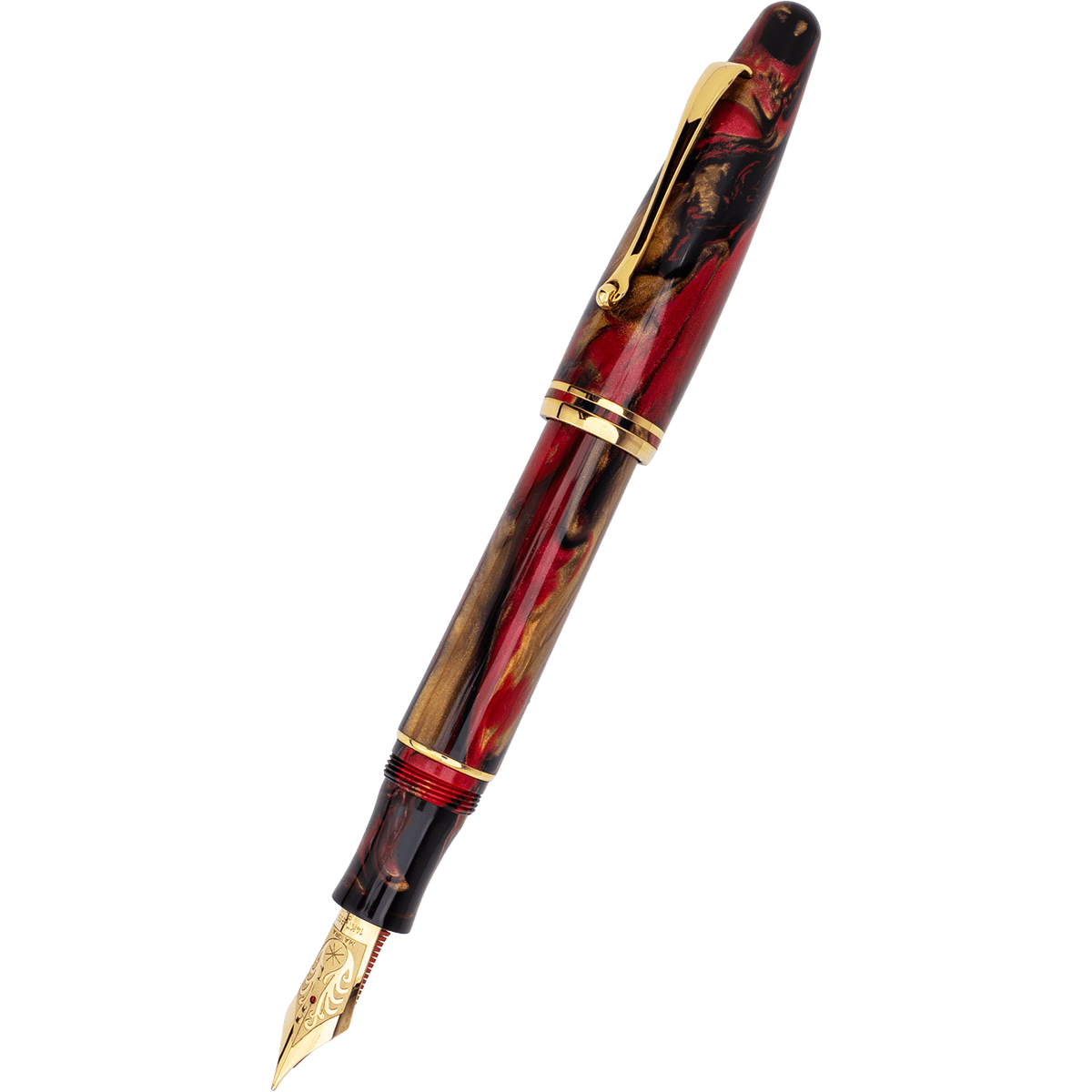 Maiora Ultra Ogiva Fountain Pen - Golden Rule - Gold Trim - 14K Gold Nib - Pen Boutique Ltd