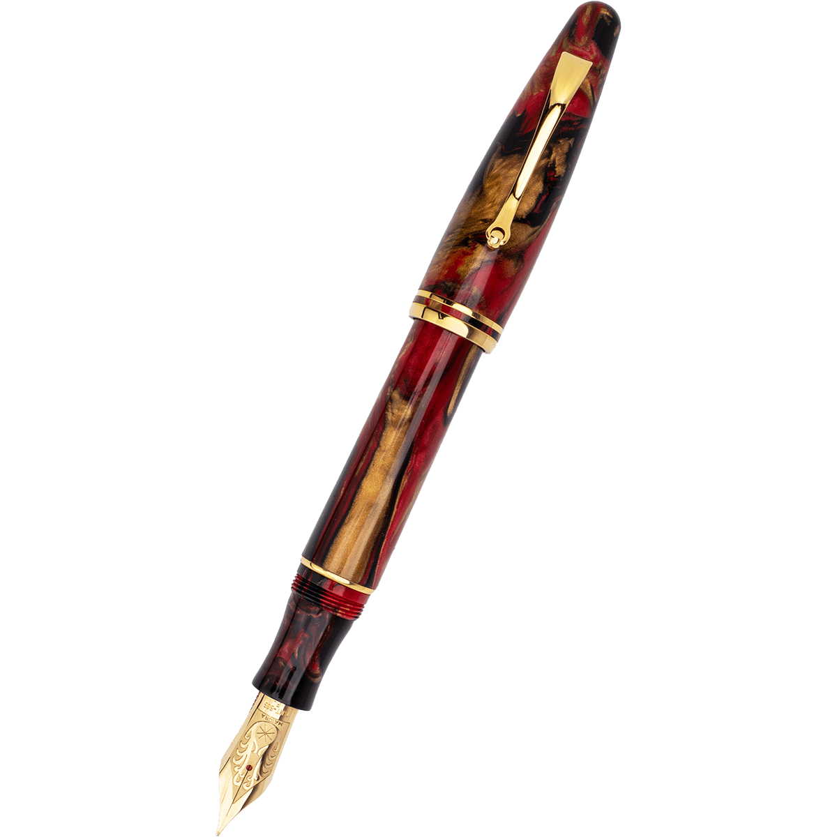 Maiora Ultra Ogiva Fountain Pen - Golden Rule - Gold Trim - 14K Gold Nib - Pen Boutique Ltd