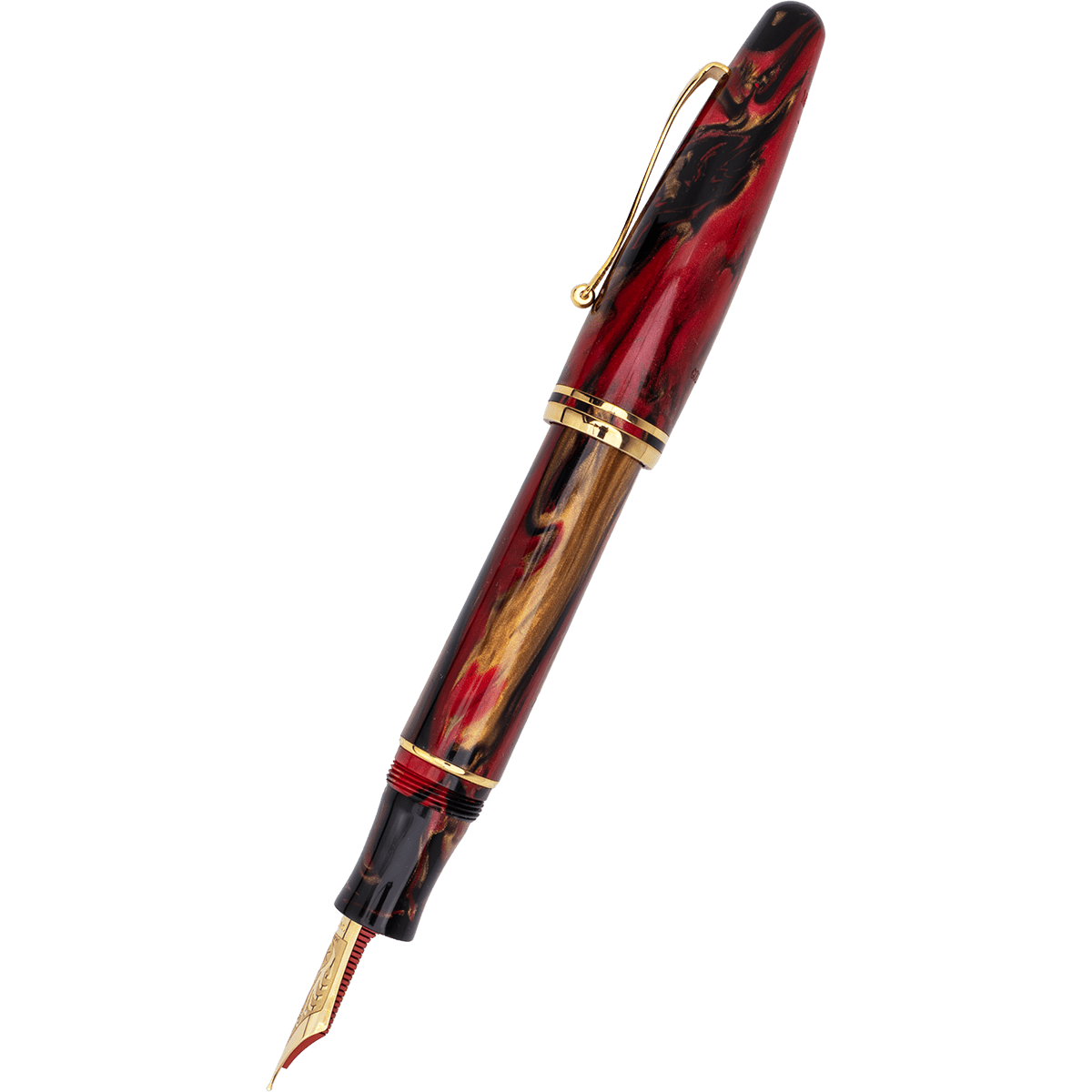 Maiora Ultra Ogiva Fountain Pen - Golden Rule - Gold Trim - 14K Gold Nib - Pen Boutique Ltd