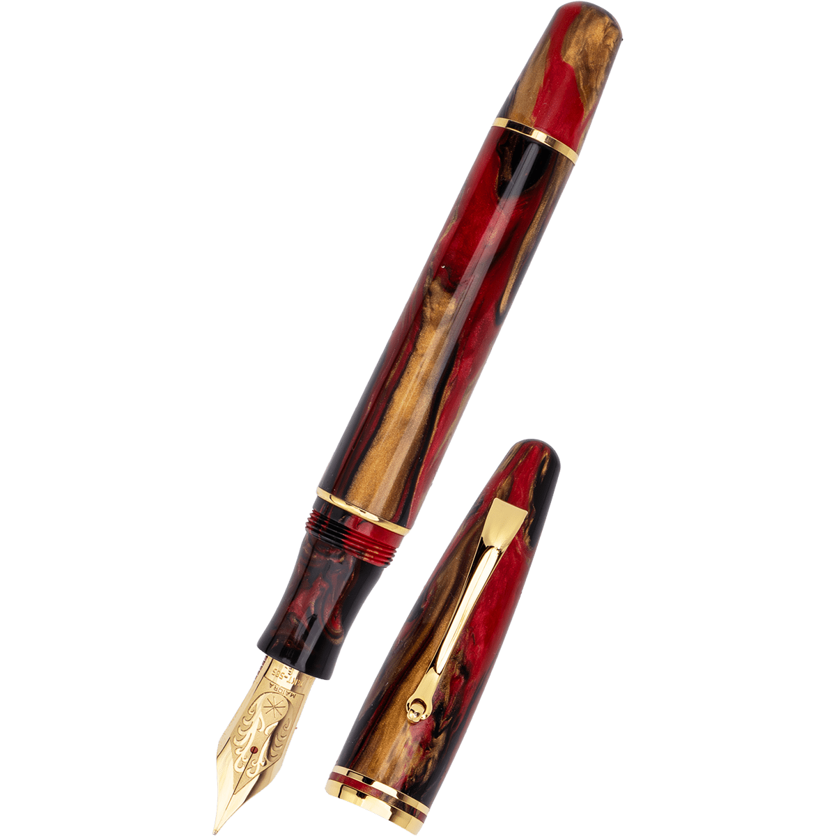 Maiora Ultra Ogiva Fountain Pen - Golden Rule - Gold Trim - 14K Gold Nib - Pen Boutique Ltd