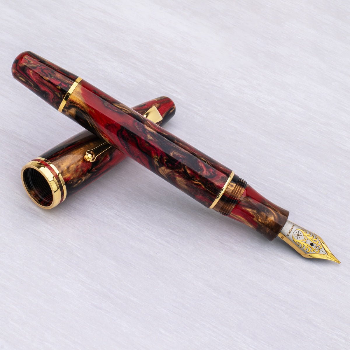 Maiora Ultra Ogiva Fountain Pen - Golden Rule - Gold Trim - Stainless Steel Nib - Pen Boutique Ltd