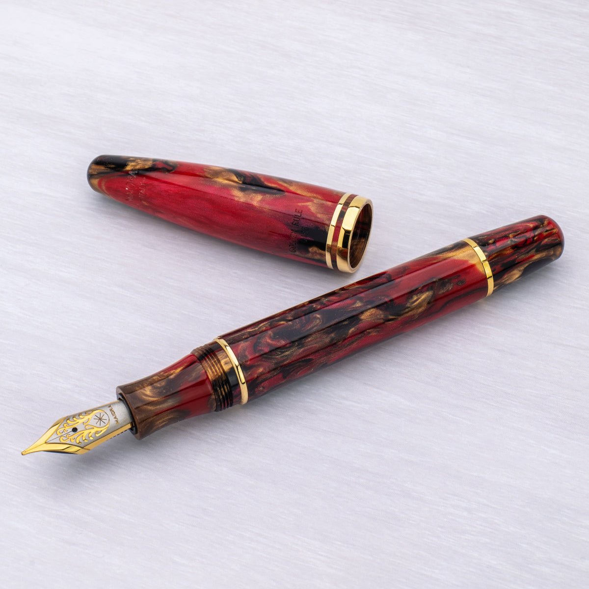 Maiora Ultra Ogiva Fountain Pen - Golden Rule - Gold Trim - Stainless Steel Nib - Pen Boutique Ltd