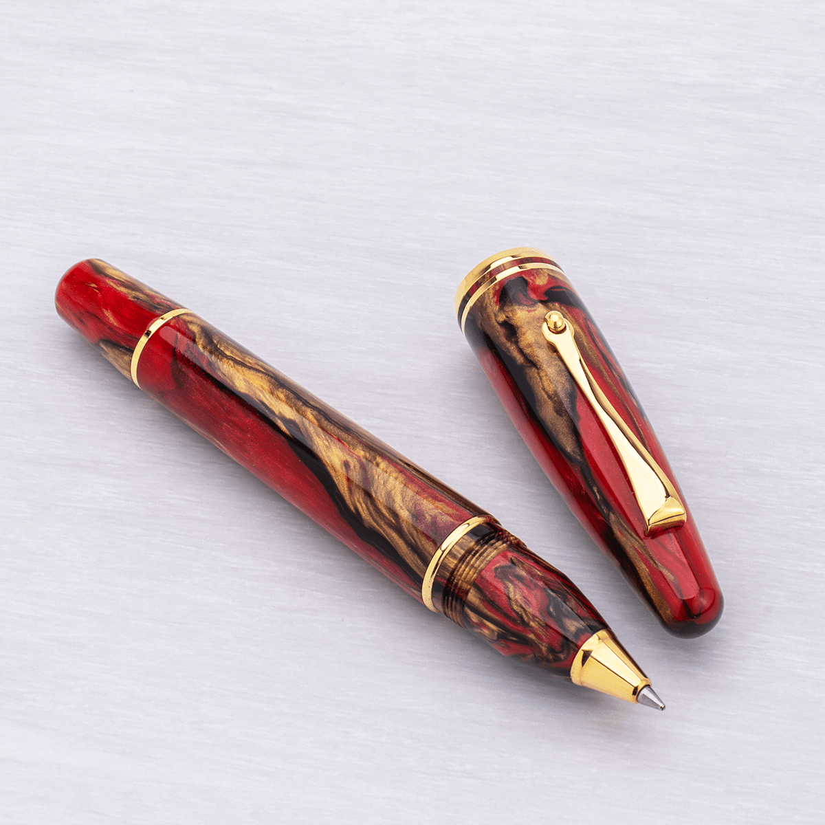 Maiora Ultra Ogiva Rollerball Pen - Golden Rule - Gold Trim - Pen Boutique Ltd