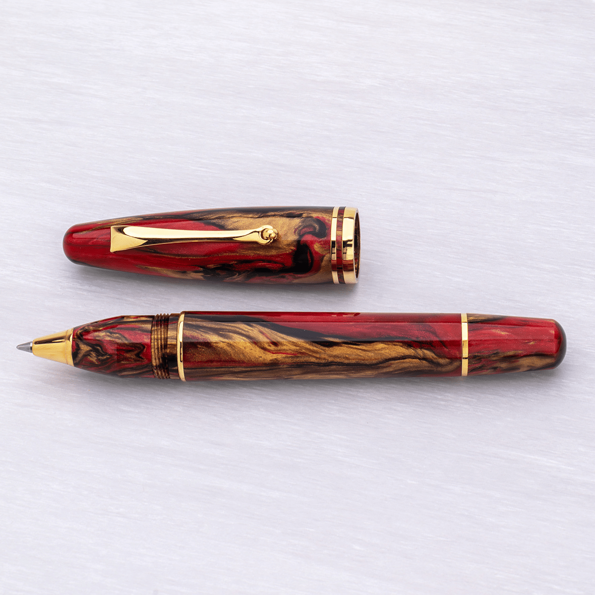 Maiora Ultra Ogiva Rollerball Pen - Golden Rule - Gold Trim - Pen Boutique Ltd