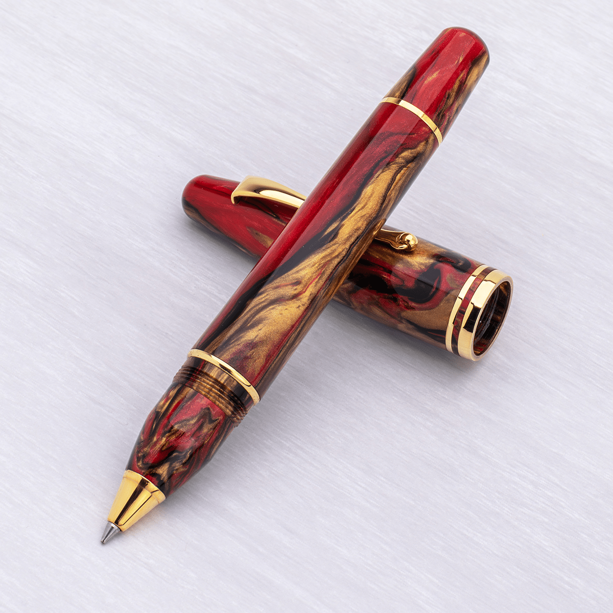 Maiora Ultra Ogiva Rollerball Pen - Golden Rule - Gold Trim - Pen Boutique Ltd