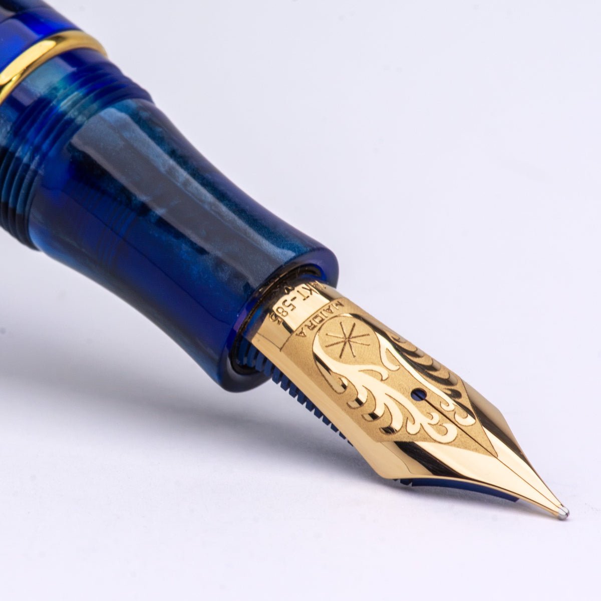 Maiora Limited Edition Fountain Pen - Agua de Mar (Sea Blue) - Gold Trim - 14K Gold Nib - Pen Boutique Ltd