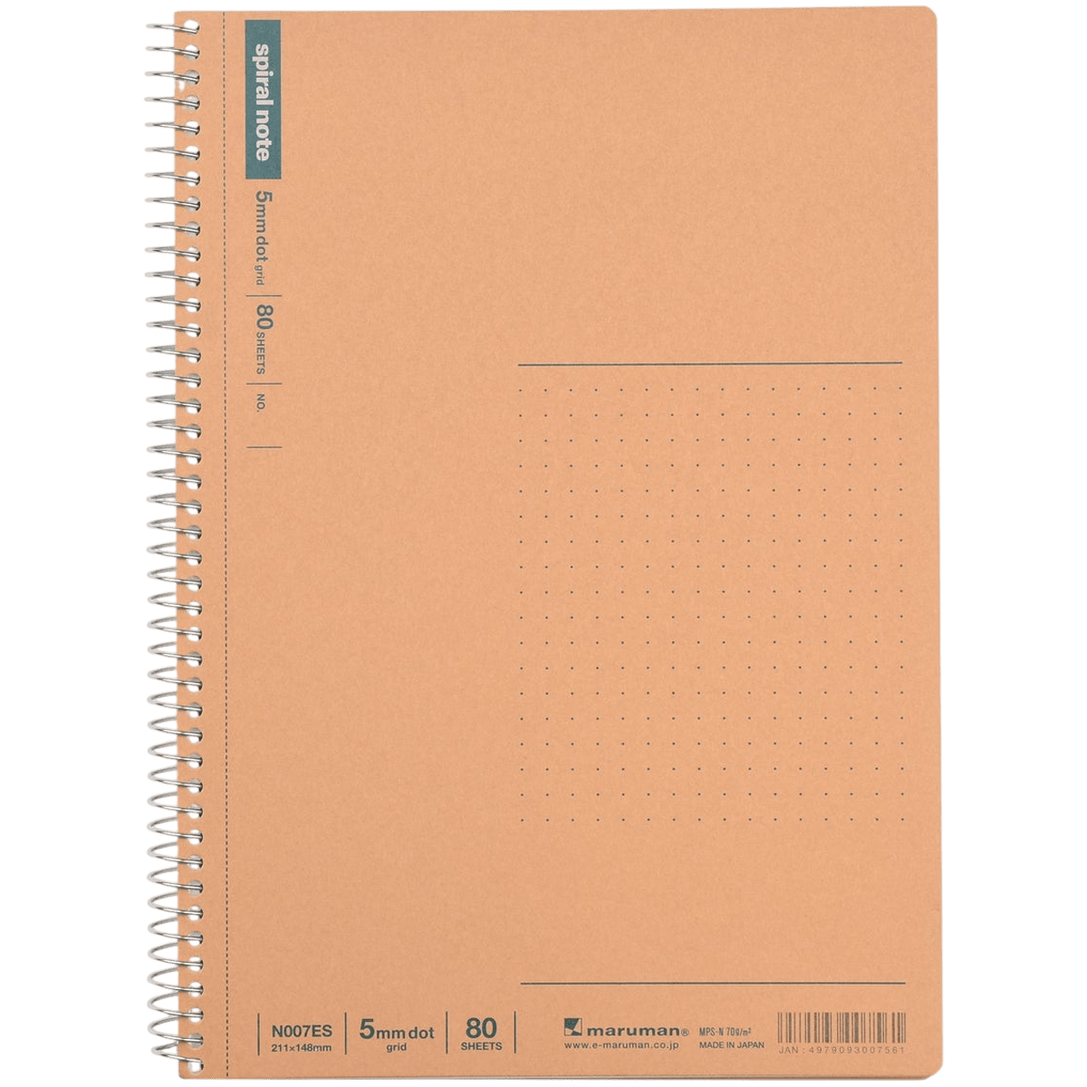 Maruman Spiral Note Basic Notebook - A5 - 80 Sheets - Pen Boutique Ltd