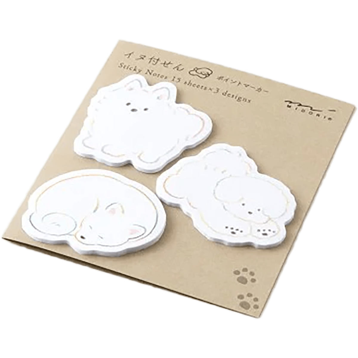 Midori Sticky Notes - Point White Dog - Pen Boutique Ltd