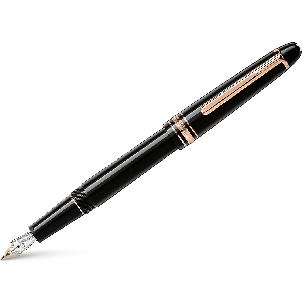 Montblanc Meisterstuck Fountain Pen - Black - Red Gold Trim - Classique-Pen Boutique Ltd