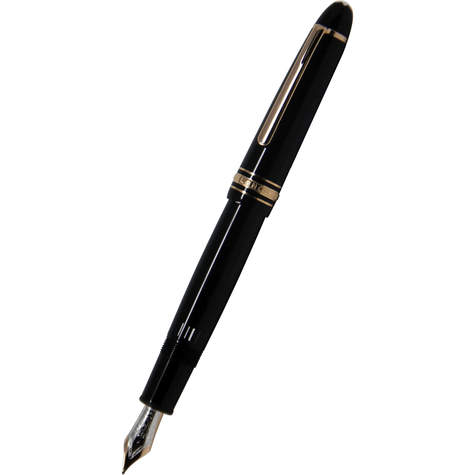 Montblanc Meisterstuck Fountain Pen - Black - Red Gold Trim - LeGrand Size ( 146) - Pen Boutique Ltd