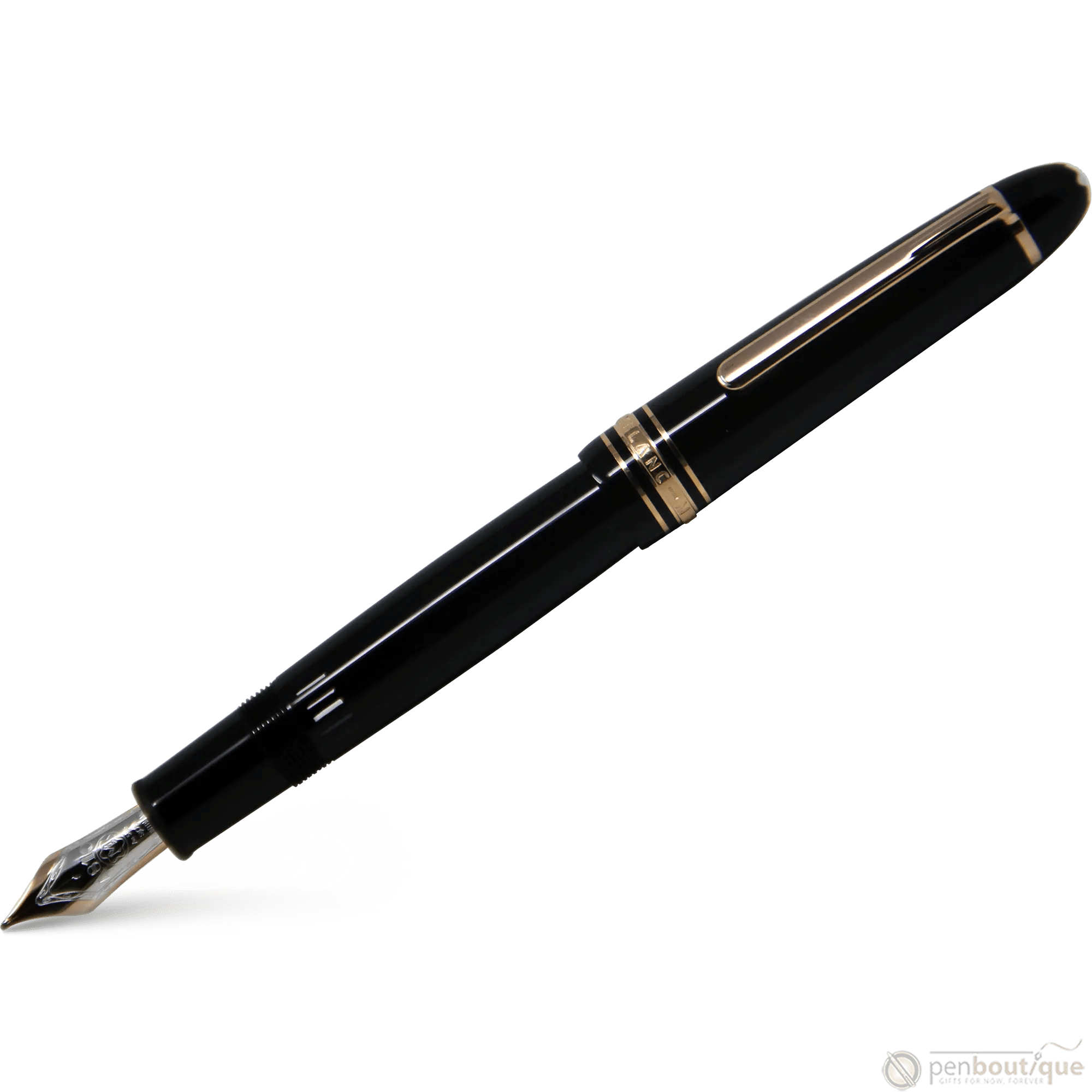 Montblanc Meisterstuck Fountain Pen - Black - Red Gold Trim - LeGrand Size ( 146) - Pen Boutique Ltd
