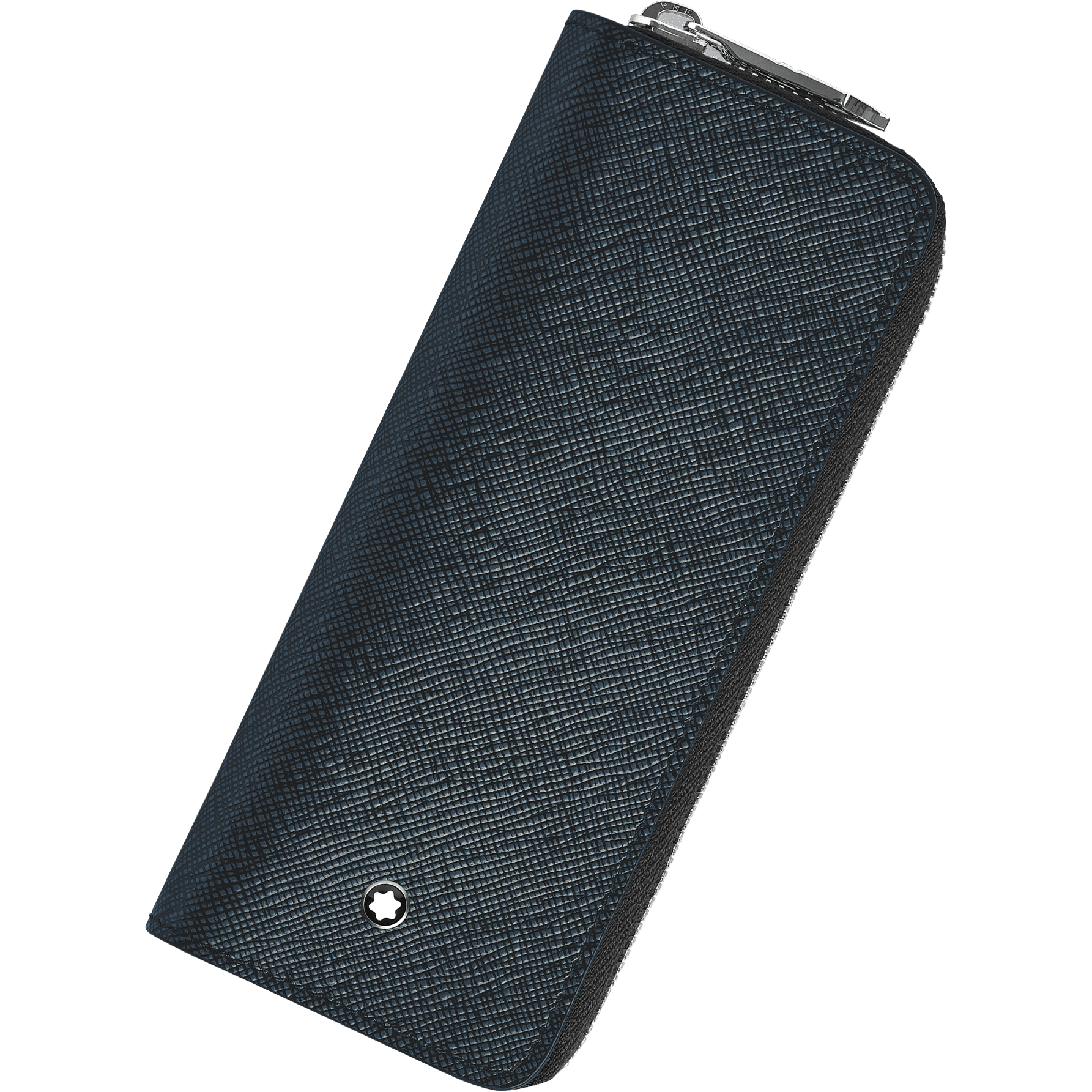 Montblanc Sartorial 2 Pen Pouch - Zipper Closure - Tweed Blue - Pen Boutique Ltd