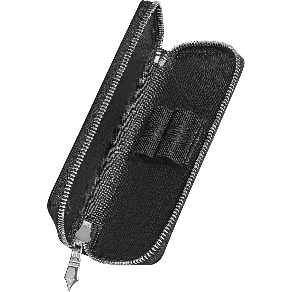 Montblanc Sartorial 2 Pen Pouch - Zipper Closure - Tweed Blue - Pen Boutique Ltd