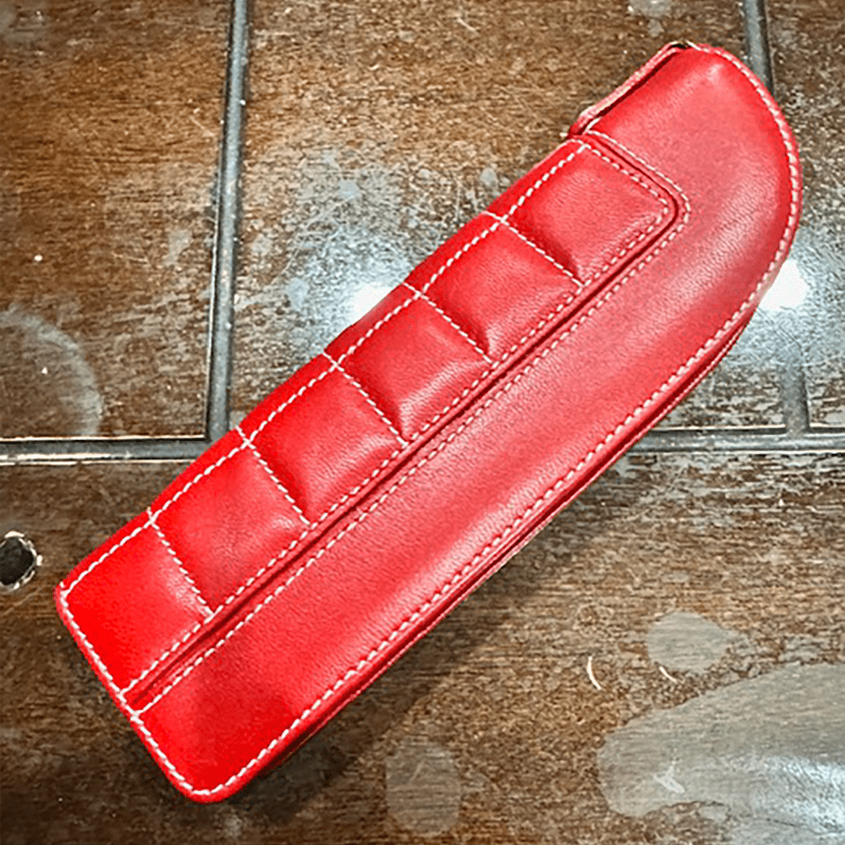 Montegrappa Leather 2 Pen Pouch - Red Lamb - Long (Zip Closure) - Pen Boutique Ltd