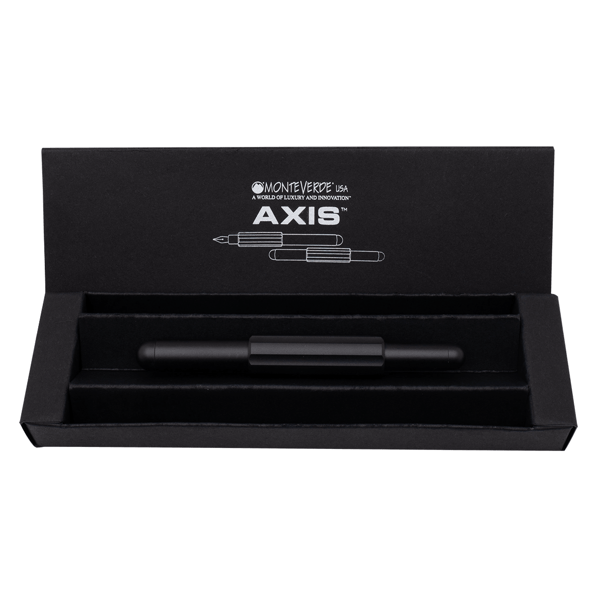 Monteverde Axis Fountain Pen - Matte Black - Pen Boutique Ltd