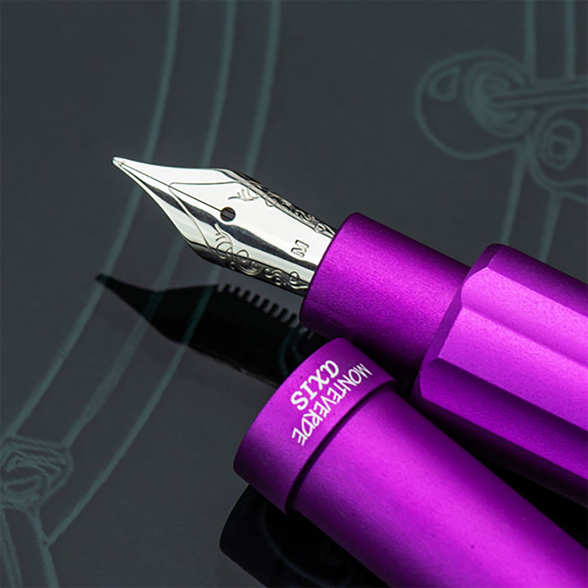 Monteverde Axis Fountain Pen - Matte Purple - Pen Boutique Ltd