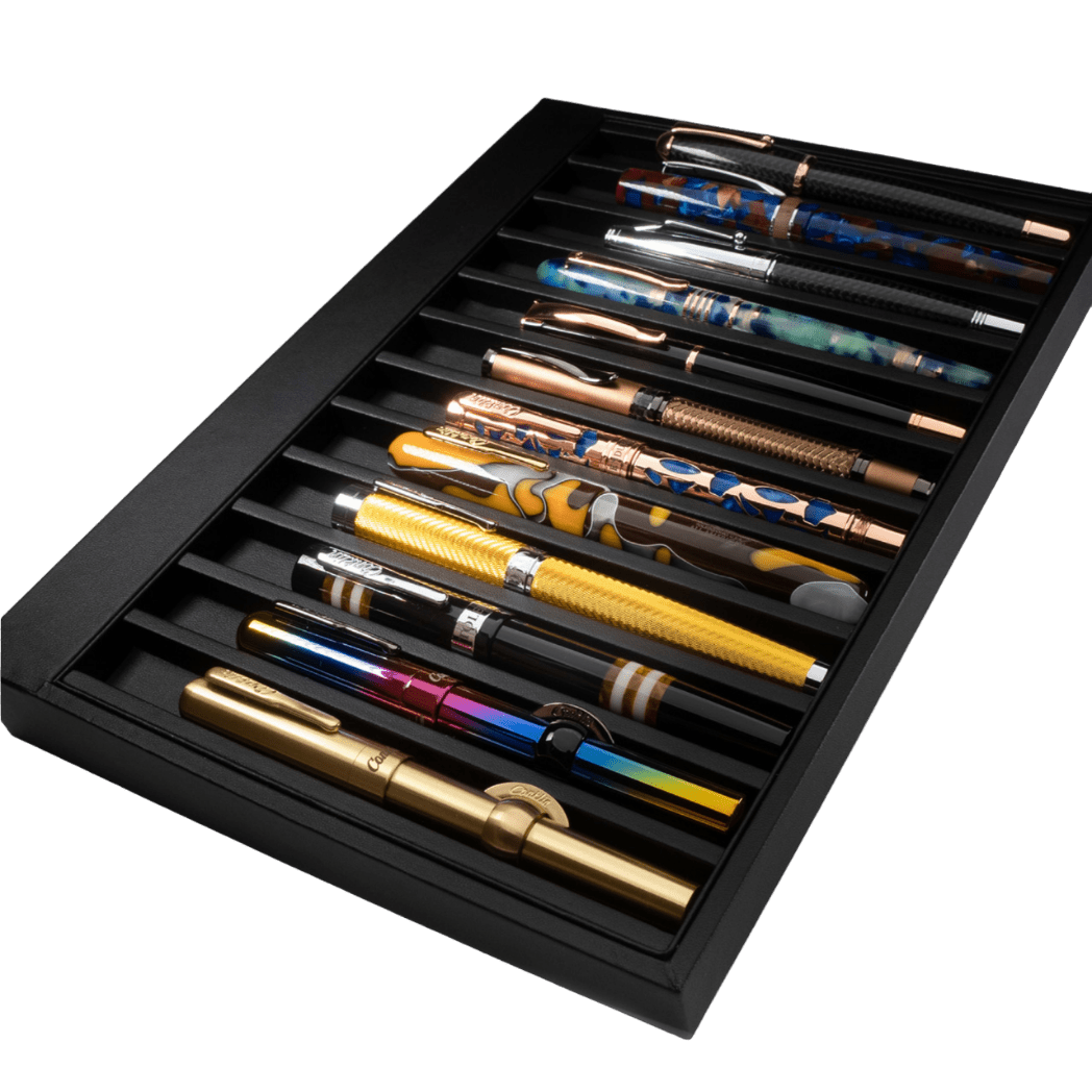 Monteverde Deluxe Collectors Pen Tray - Leather 12 pen - Pen Boutique Ltd