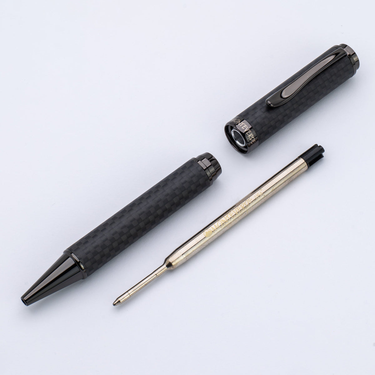 Monteverde Innova Ballpoint Pen - Matte Carbon Fiber - Gunmetal Trim-Pen Boutique Ltd