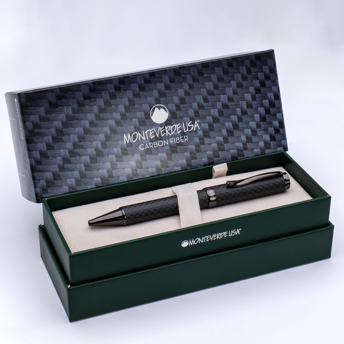Monteverde Innova Ballpoint Pen - Matte Carbon Fiber - Gunmetal Trim - Pen Boutique Ltd